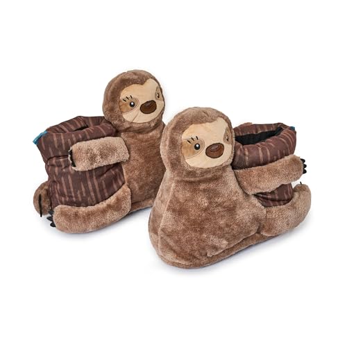 Coddies Faultier Hausschuhe | Unisex Lustige Hausschuhe, Neuheit Bequeme Pantuflas, Gag Geschenk | Männer, Frauen & Kinder, Faultier, 10-13 Women/8-11 Men von Coddies