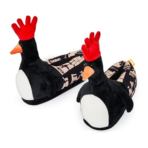 Coddies Feathers McGraw Wallace & Gromit Hausschuhe – Pinguin Plüsch Hausschuhe – Aardman Gag Geschenk – lustige Hausschuhe für Männer, Frauen & Kinder, Federn, 3-5 Women/1-3 Men von Coddies