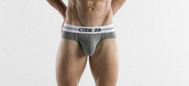 Code 22 Slip ESSENTIAL BRIEF GREY (1er Packung) Logo auf Taillenbund von Code 22