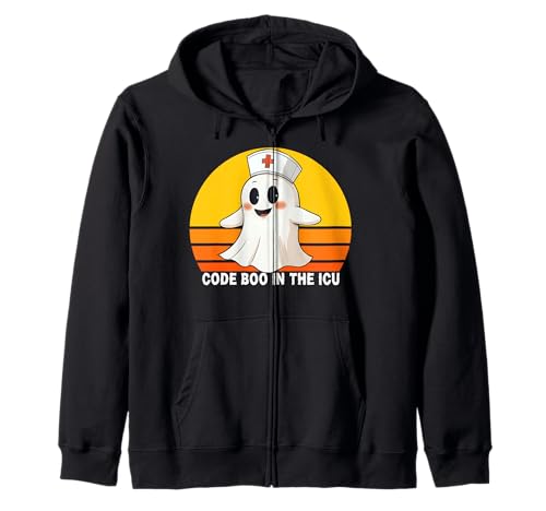 Code Boo In The ICU Nurse Halloween-T-Shirt für Damen Kapuzenjacke von Code Boo For You