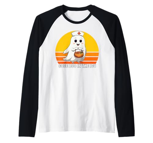 Code Boo In The ICU Nurse Halloween-T-Shirt für Damen Raglan Code Boo In The ICU Nurse Halloween-T-Shirt für Damen Raglan von Code Boo For You