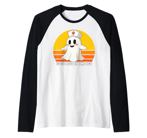 Code Boo In The ICU Nurse Halloween-T-Shirt für Damen Raglan von Code Boo For You