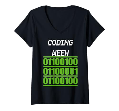 Damen Nationale Coding Week T-Shirt mit V-Ausschnitt von Code Culture Studio