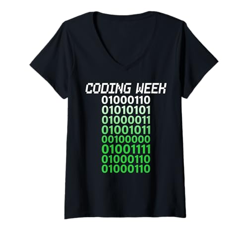 Damen Nationale Coding Week T-Shirt mit V-Ausschnitt von Code Culture Studio