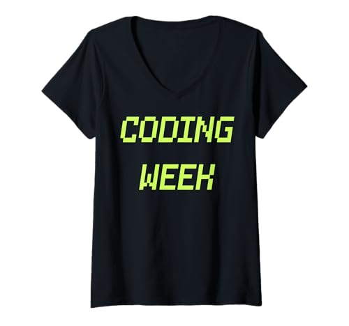 Damen Nationale Coding Week T-Shirt mit V-Ausschnitt von Code Culture Studio
