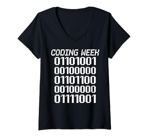 Damen Nationale Coding Week T-Shirt mit V-Ausschnitt von Code Culture Studio