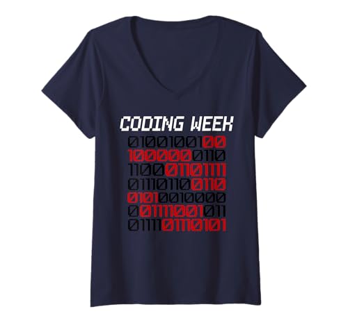 Damen Nationale Coding Week T-Shirt mit V-Ausschnitt von Code Culture Studio
