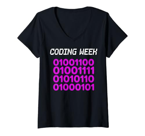 Damen Nationale Coding Week T-Shirt mit V-Ausschnitt von Code Culture Studio
