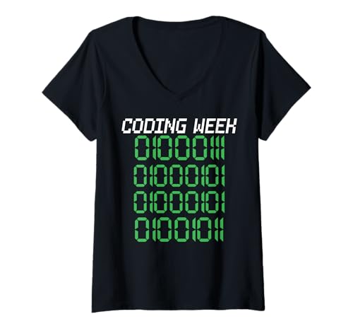 Damen Nationale Coding Week T-Shirt mit V-Ausschnitt von Code Culture Studio