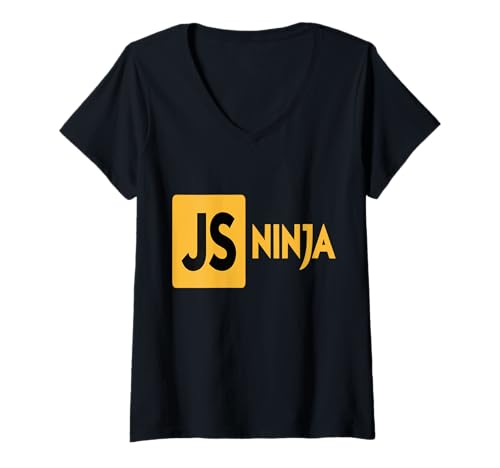 Damen JS Ninja JavaScript-Entwickler-Codierung T-Shirt mit V-Ausschnitt Damen JS Ninja JavaScript-Entwickler-Codierung T-Shirt mit V-Ausschnitt von Code Master Tees