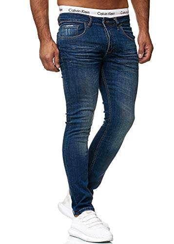 Code47 Designer Herren Jeans Hose Regular Skinny Fit Jeanshose Basic Stretch 608 Heavy Blue Used 31/32 von Code47
