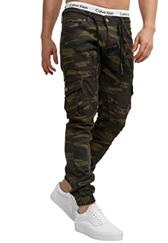 Code47 Herren Chino Hose Jeans Designer Chinohose Slim Fit Männer Skinny 3207C Oliv Camouflage 29/32 von Code47