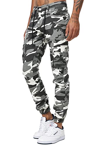 Code47 Herren Chino Hose Jeans Designer Chinohose Slim Fit Männer Skinny 3207C Weiß Camouflage 38/32 von Code47