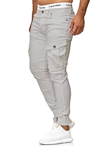Code47 Herren Chino Jogg Jogger Jeans Slim Fit Cargo Stretch W29-W38 (W33 L32, Grau) von Code47