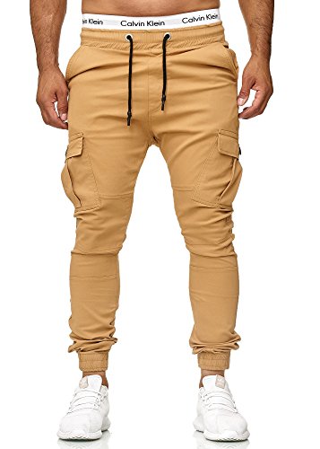 Code47 Herren Chino Jogg Jogger Jeans Slim Fit Cargo Stretch W29-W38 (W40 L32, Beige) von Code47