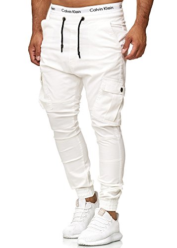 Code47 Herren Chino Jogg Jogger Jeans Slim Fit Cargo Stretch W29-W38 (W40 L32, Weiß) von Code47