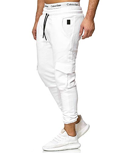 Code47 Herren Jogging Hose Jogger Streetwear Sporthose Modell 1213 Weiss S von Code47