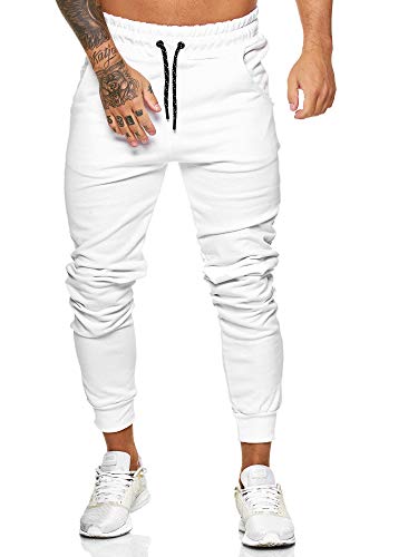 Code47 Herren Jogging Hose Jogger Streetwear Sporthose Modell 1268-JG Weiss XXL von Code47