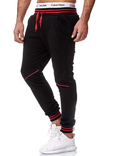 Code47 Herren Jogging Hose Jogger Streetwear Sporthose Modell 1316 Schwarz Rot M von Code47