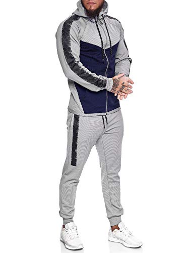 Code47 Herren Jogginganzug Trainingsanzug Männer Sportanzug Fitness Fitnessanzug Outfit Streetwear Jogginghose Hoodie-Sporthose Sportbekleidung Comfort Fit von Code47