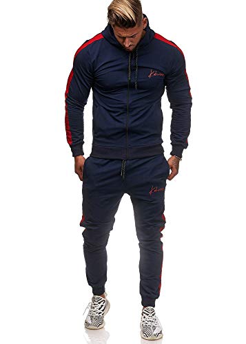 Code47 Herren Jogginganzug Trainingsanzug Sportanzug Jogginghose Hoodie-Sporthose Jogger Modell 3392 Navy S von Code47