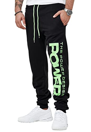 Code47 Herren Jogginghose JG-6000E Schwarz/Neongrün M von Code47