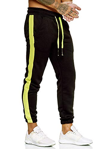 Code47 Herren Jogginghose Sporthose Männer Trainingshose Sweatpants 1211C Schwarz Gelb XL von Code47