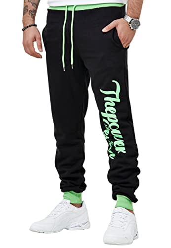 Code47 Herren Jogginghose Trainingshose Freizeihose Fitnesshose Basic Sport Fitness Gym Training Slim Fit Sweatpants JG-4113C Grün M von Code47