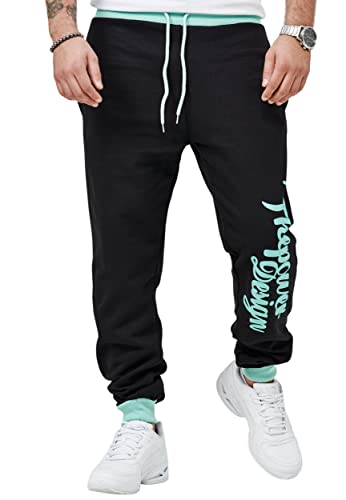 Code47 Herren Jogginghose Trainingshose Freizeihose Fitnesshose Basic Sport Fitness Gym Training Slim Fit Sweatpants JG-4113C Mint L von Code47