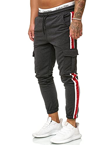 Code47 Herren | Jogginghose | Trainingshose | Sport Fitness | Gym | Training | Slim Fit | Sweatpants Streifen | Jogging-Hose | Stripe Pants | Modell 1224 Antra L von Code47