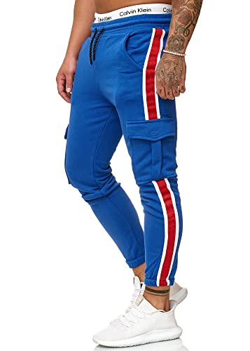 Code47 Herren | Jogginghose | Trainingshose | Sport Fitness | Gym | Training | Slim Fit | Sweatpants Streifen | Jogging-Hose | Stripe Pants | Modell 1224 Blau S von Code47