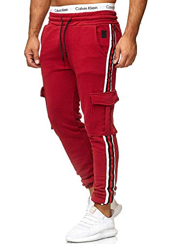 Code47 Herren | Jogginghose | Trainingshose | Sport Fitness | Gym | Training | Slim Fit | Sweatpants Streifen | Jogging-Hose | Stripe Pants | Modell 1224 Bordeaux L von Code47