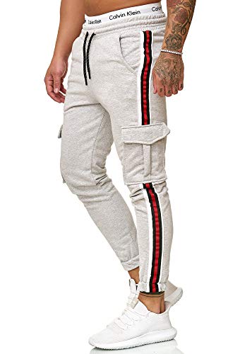 Code47 Herren | Jogginghose | Trainingshose | Sport Fitness | Gym | Training | Slim Fit | Sweatpants Streifen | Jogging-Hose | Stripe Pants | Modell 1224 Grau M von Code47