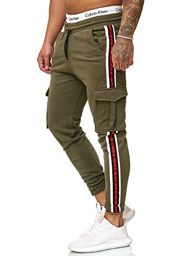 Code47 Herren | Jogginghose | Trainingshose | Sport Fitness | Gym | Training | Slim Fit | Sweatpants Streifen | Jogging-Hose | Stripe Pants | Modell 1224 Grün XXL von Code47