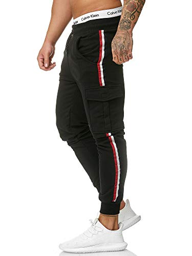 Code47 Herren | Jogginghose | Trainingshose | Sport Fitness | Gym | Training | Slim Fit | Sweatpants Streifen | Jogging-Hose | Stripe Pants Modell 1318 Schwarz L von Code47