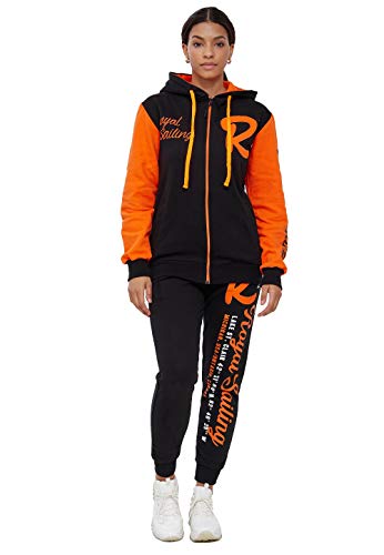 Code47 Jogginganzug Damen 3677 Schwarz Orange 5XL von Code47