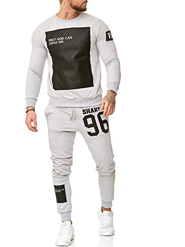 Code47 Jogginganzug Sportanzug Fitness Training Shakur Only God Can Judge Herren (XL, Grau) von Code47