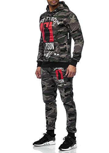 Herren Jogginganzug Sportanzug Modell 979 Camouflage Camou Haki L von Code47