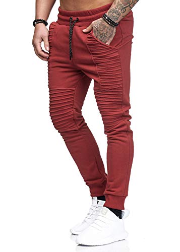 Herren Jogginghose Sporthose Fitness Sport Jogging Hose Fitness Biker Hose Rot L von Code47