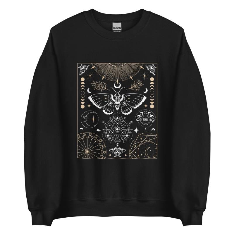 Luna Motte Mondphasen Witchy Dark Academia Ästhetik - Schmetterlinge Goth Vibes Wicca Constellation Unisex Sweatshirt von CodeClothesDesign