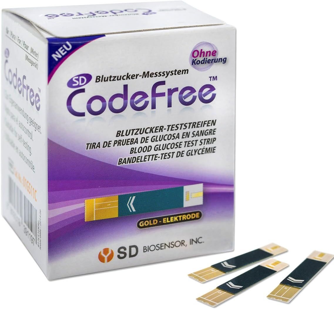 CodeFree Blutzucker-Teststreifen - Diabetes-Tests zur Kontrolle bei Blutzucker, 200-tlg. von CodeFree