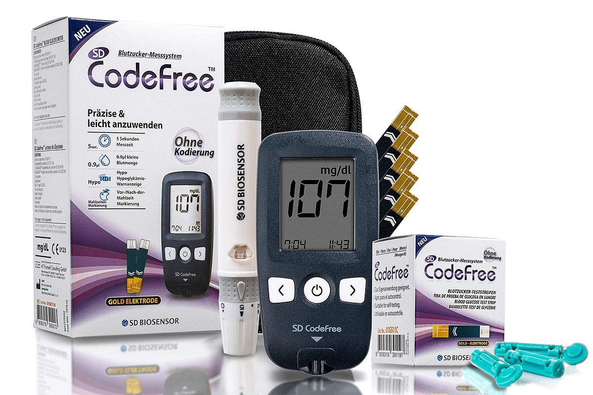 CodeFree Blutzuckermessgerät Set mit 50 Blutzuckerteststreifen - Sparpack CodeFree Blutzuckermessgerät Set mit 50 Blutzuckerteststreifen - Sparpack von CodeFree