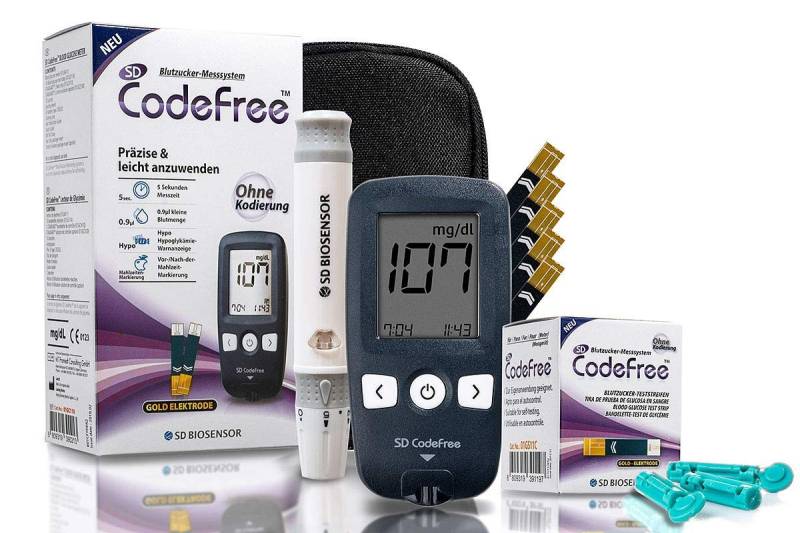 CodeFree Blutzuckermessgerät Set mit 50 Blutzuckerteststreifen - Sparpack von CodeFree