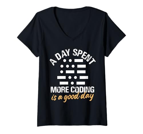 Damen EIN Tag beim Programmieren von Design T-Shirt mit V-Ausschnitt Damen EIN Tag beim Programmieren von Design T-Shirt mit V-Ausschnitt von CodeLife Creations