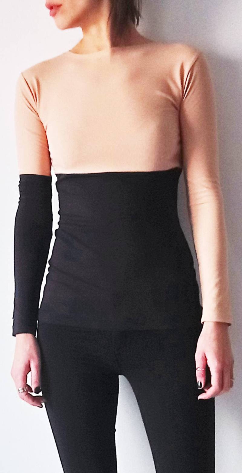 Color Block Langarmshirt Tailliertes Damen-T-Shirt Nach Maß von CodeWomen