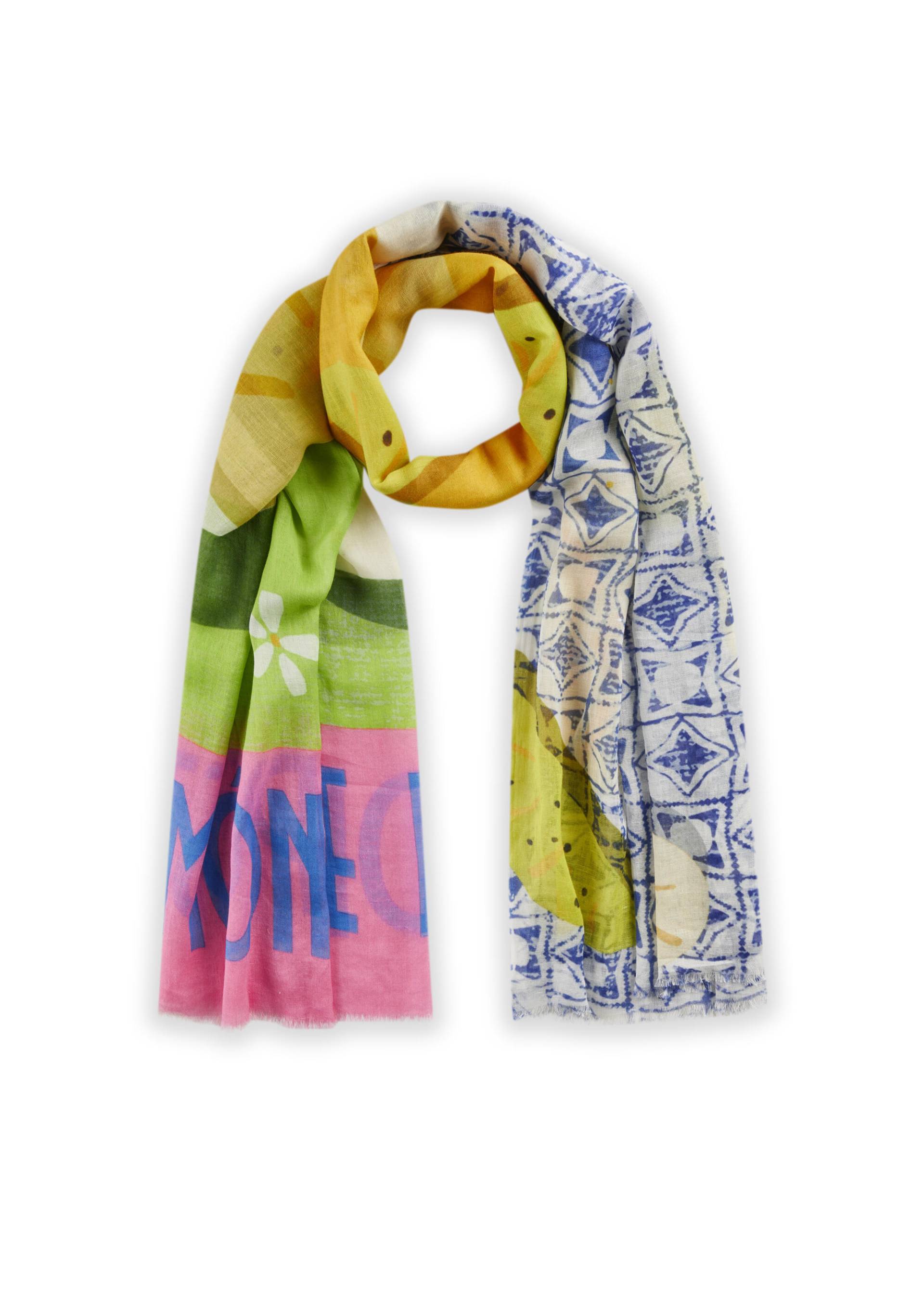 Hochwertiger Schal aus Baumwoll-Mischung mit Zitronen-Motiv grün - Gr. - one size von Codello Lifestyle Accessories GmbH