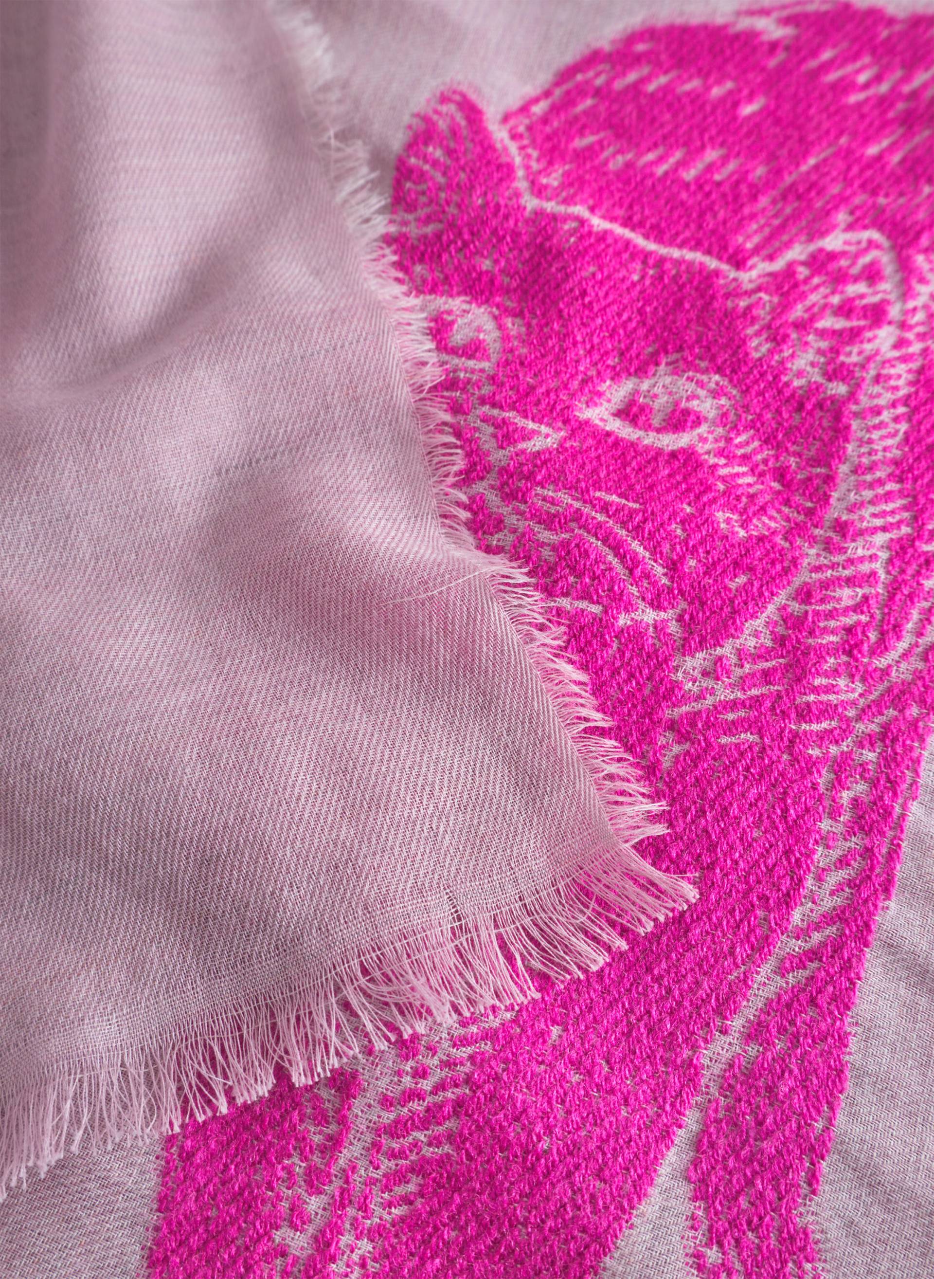 Jacquard-Schal aus weicher Wollmischung mit Hunde-und Katzenmotiv rosa - Gr. - one size von Codello Lifestyle Accessories GmbH