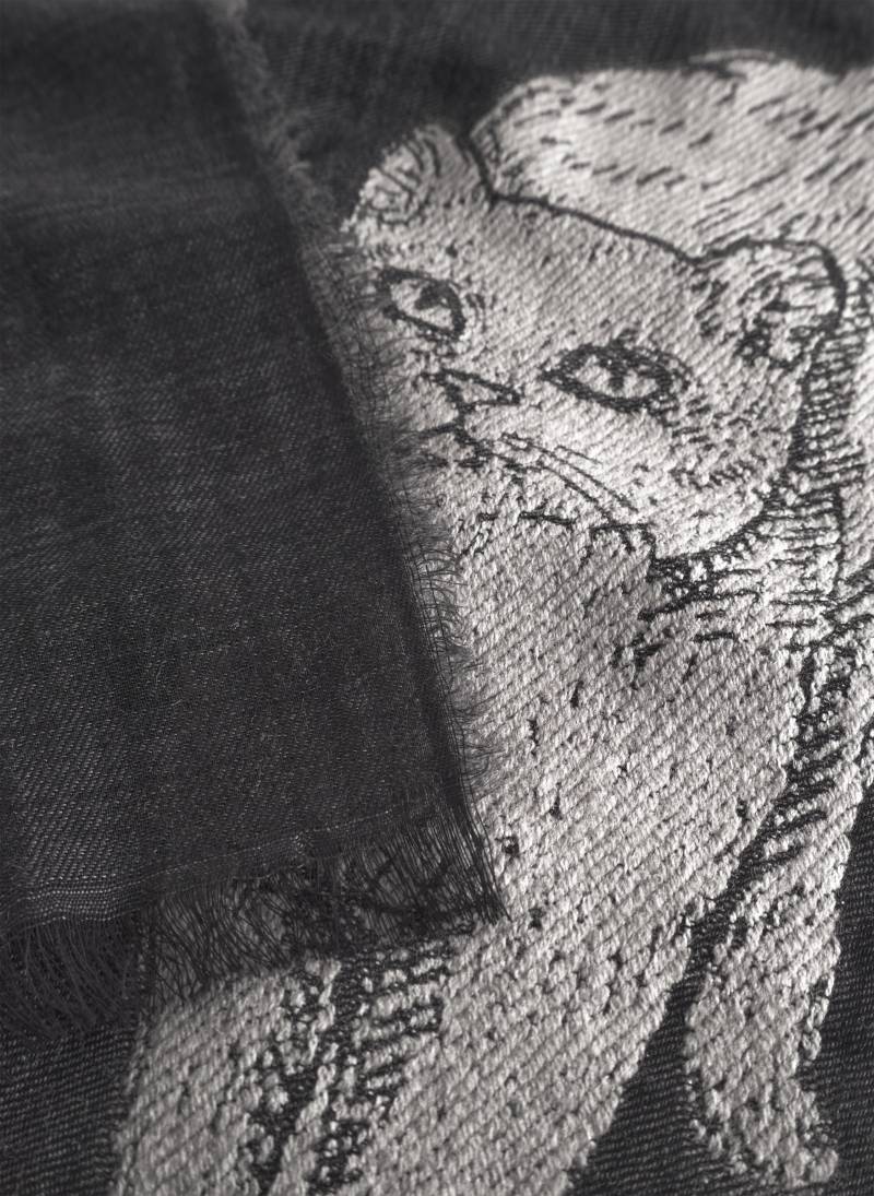 Jacquard-Schal aus weicher Wollmischung mit Hunde-und Katzenmotiv schwarz - Gr. - one size von Codello Lifestyle Accessories GmbH