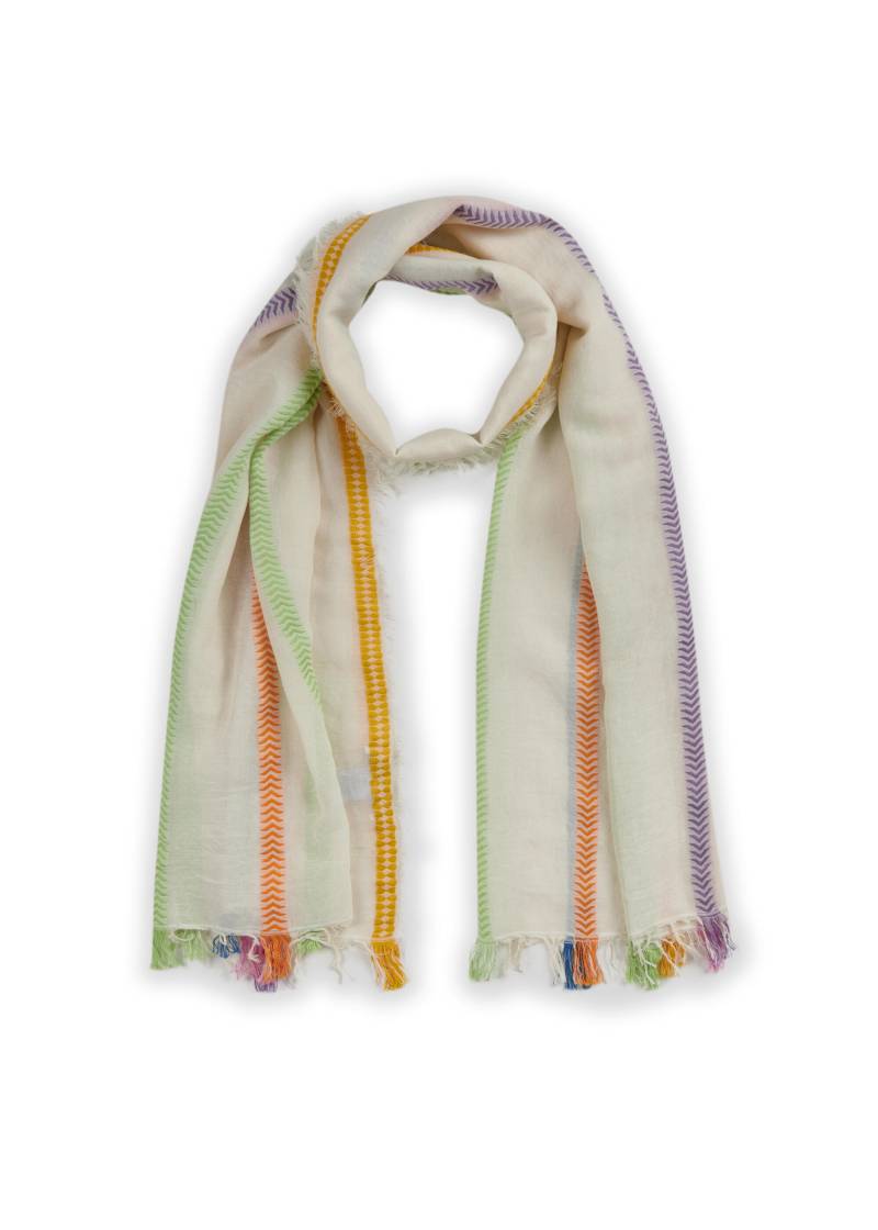Leichter Schal aus Baumwolle mit Streifen beige - Gr. - one size von Codello Lifestyle Accessories GmbH
