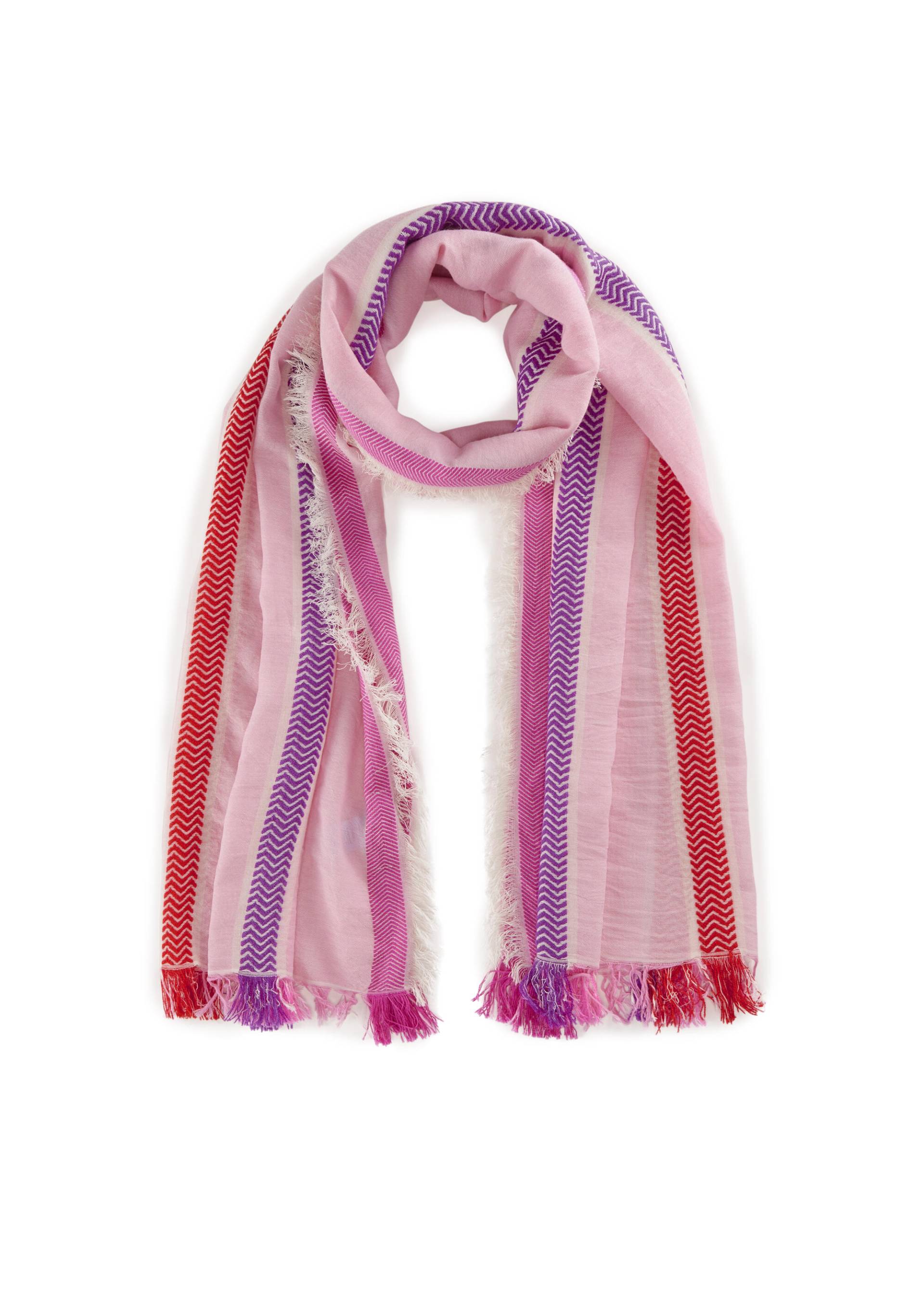 Leichter Schal aus Baumwollmischung mit Streifen pink - Gr. - one size von Codello Lifestyle Accessories GmbH